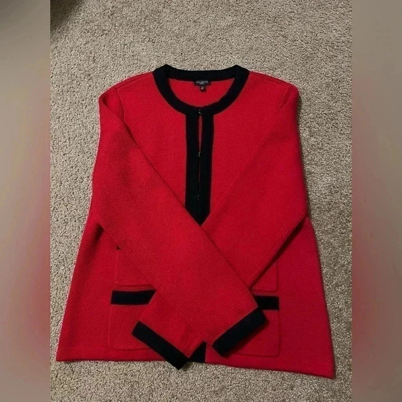 5/$40 Talbots Cardigan Knit Sweater Cotton and Cashmere Blend Size Large - Picture 6 of 7